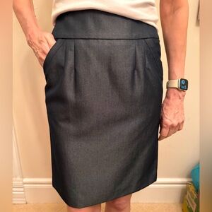 Antonio Melani Metallic  Split Pencil Skirt in Charcoal Size 0